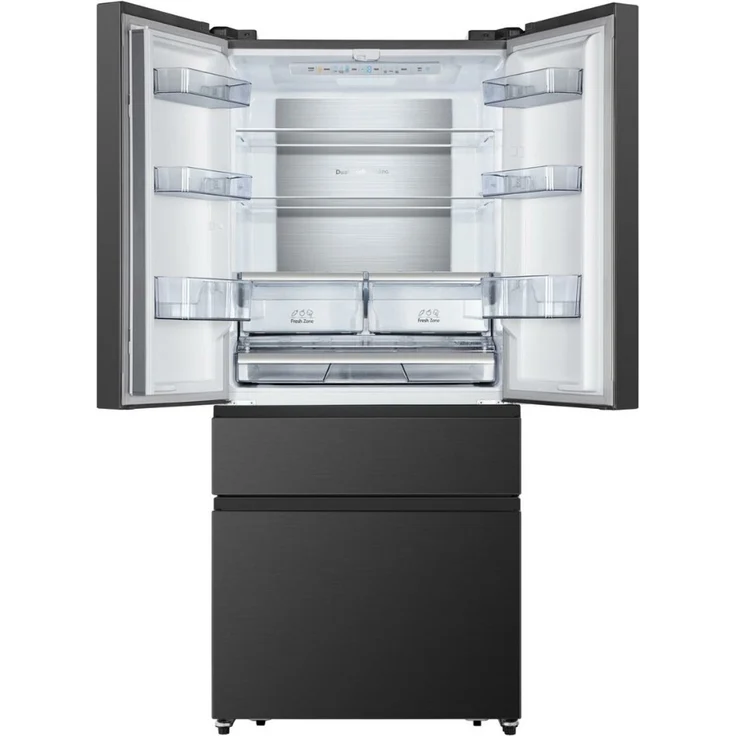 Hisense RF540N4SBF2 French-Door-Kühlschrank, freistehend, schwarz, NoFrost, Festwasseranschluss, LED, Türalarm, Schnellgefrieren, Breite 79.4 cm – Bild 9