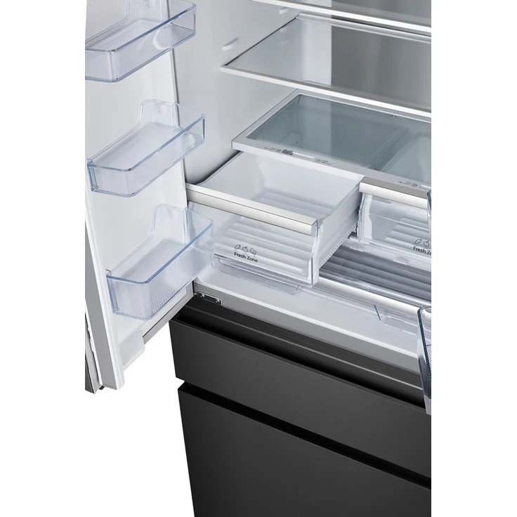 Hisense RF540N4SBF2 French-Door-Kühlschrank, freistehend, schwarz, NoFrost, Festwasseranschluss, LED, Türalarm, Schnellgefrieren, Breite 79.4 cm – Bild 10