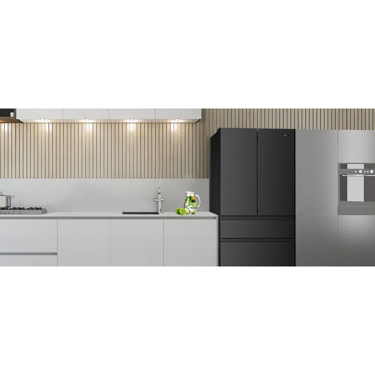 Hisense RF540N4SBF2 French-Door-Kühlschrank, freistehend, schwarz, NoFrost, Festwasseranschluss, LED, Türalarm, Schnellgefrieren, Breite 79.4 cm – Bild 12