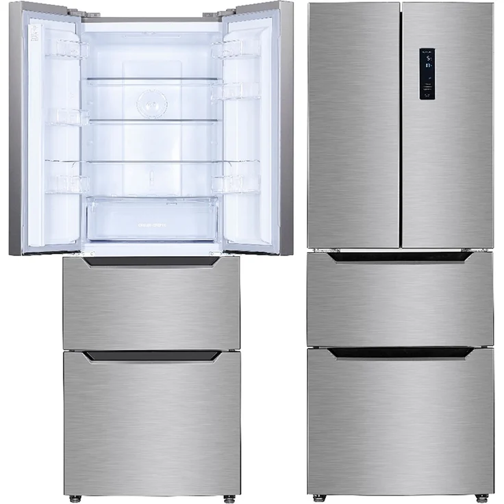 Wolkenstein FD351.4 NF IX French-Door-Kühlschrank, freistehend, silber, NoFrost, Schnellgefrieren, LED, Breite 63.5 cm, Energieklasse E – Bild 2