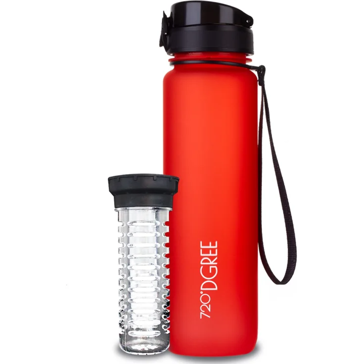 Trinkflasche Wasserflasche Fruchteinsatz 1L - BPA-Frei uberBottle 720 DGREE watermelon red – Bild 1