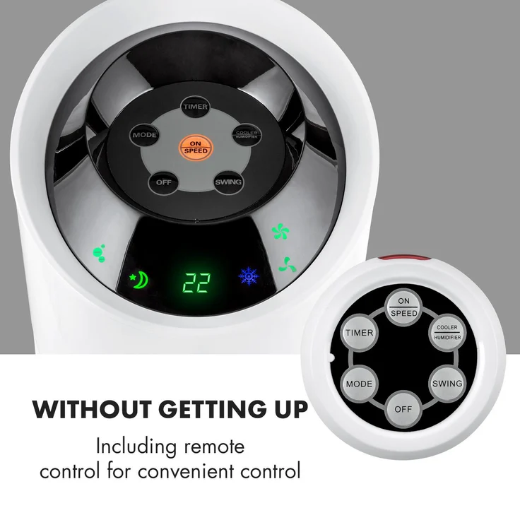 Klarstein Skyscraper Ice weiß 4-in-1 Ventilator Luftkühler Luftbefeuchter 6 l | 30 W | Fernbedienung – Bild 7