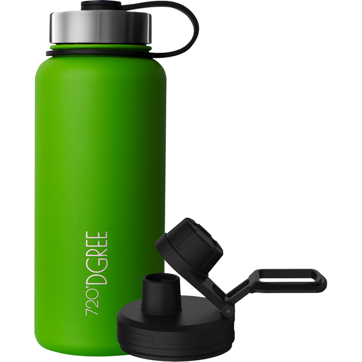 Trinkflasche Doppelwandig Edelstahl 950ml Isolierflasche m. Gratis Sportdeckel 720 DGREE noLimit apple green – Bild 1