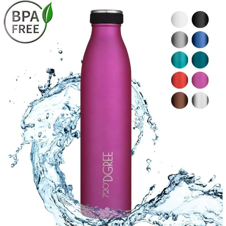 Trinkflasche Doppelwandig Edelstahl 750ml Isolierflasche 720°DGREE milkyBottle fuchsia pink – Bild 1