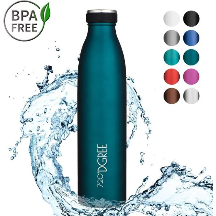 Trinkflasche Doppelwandig Edelstahl 750ml Isolierflasche 720°DGREE milkyBottle smaragd green