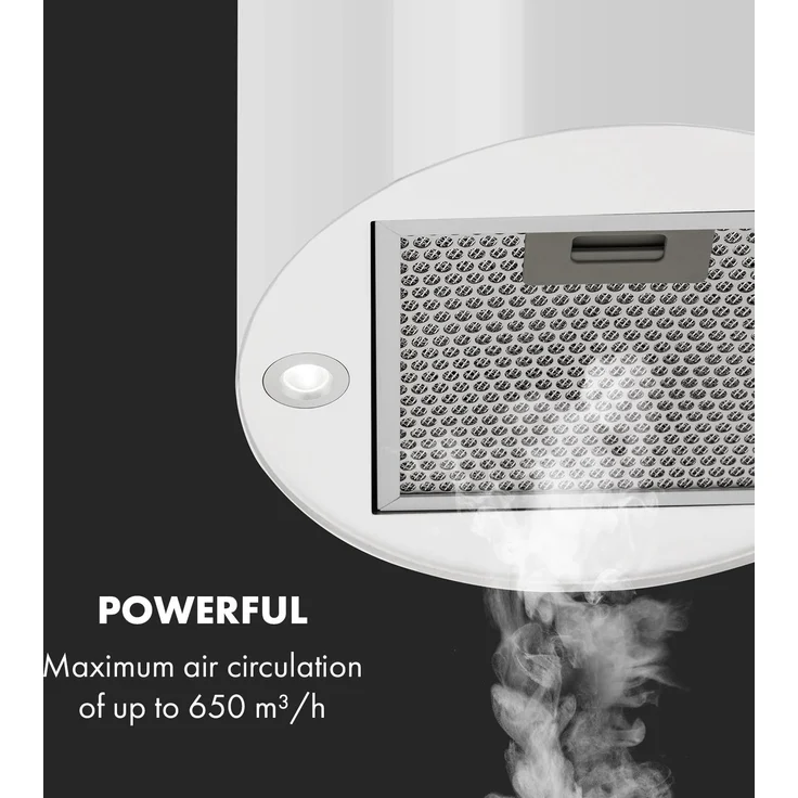 Klarstein Beretta, Motorhaube, Insel, Breite: 35 cm, Tiefe: 35 cm, Abzug & Umluft, weiß – Bild 4