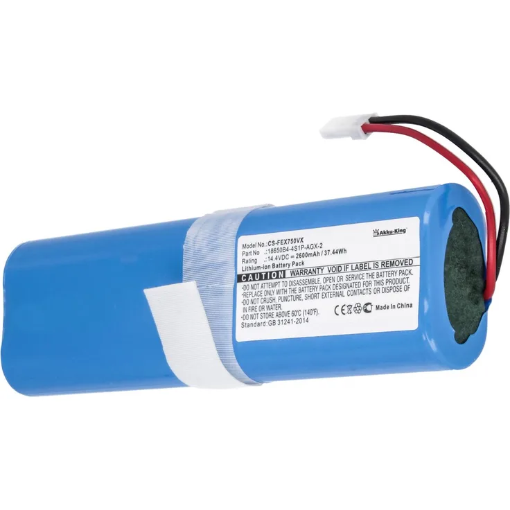 Akku kompatibel mit Saugroboter Medion MD18500, ILIFE V3S Pro, V5, V8 - ersetzt 18650B4-4S1P-AGX-2 - Li-Ion 2600mAh