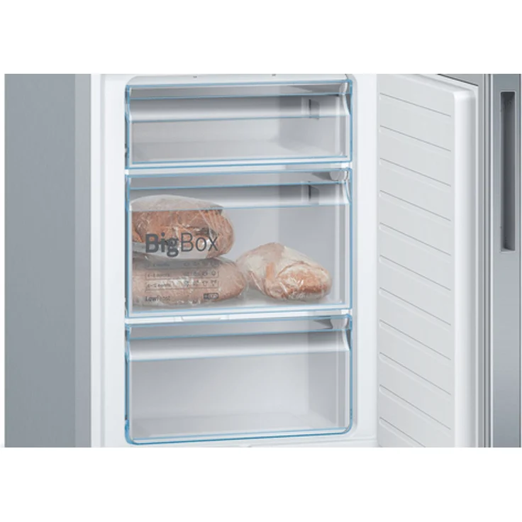 Bosch KGE39AICA Kühl-Gefrierkombination mit Gefrierbereich unten, freistehend, silber, LED, Display, Türanschlag rechts, 2 Türen, Breite 60 cm, Energieklasse C – Bild 5