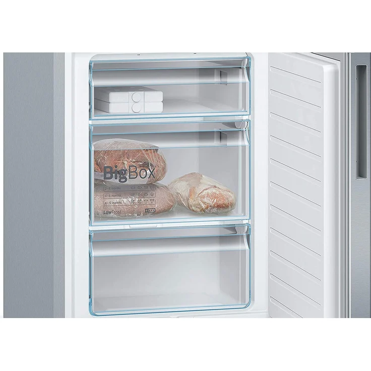 Bosch KGE39AICA Kühl-Gefrierkombination mit Gefrierbereich unten, freistehend, silber, LED, Display, Türanschlag rechts, 2 Türen, Breite 60 cm, Energieklasse C – Bild 7