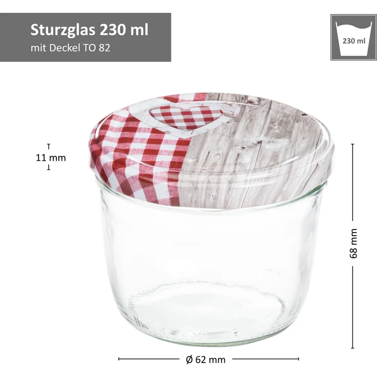 40er Set Sturzglas 230 ml To 82 Holz Herz rot Deckel incl. Diamant Gelierzauber Rezeptheft – Bild 6