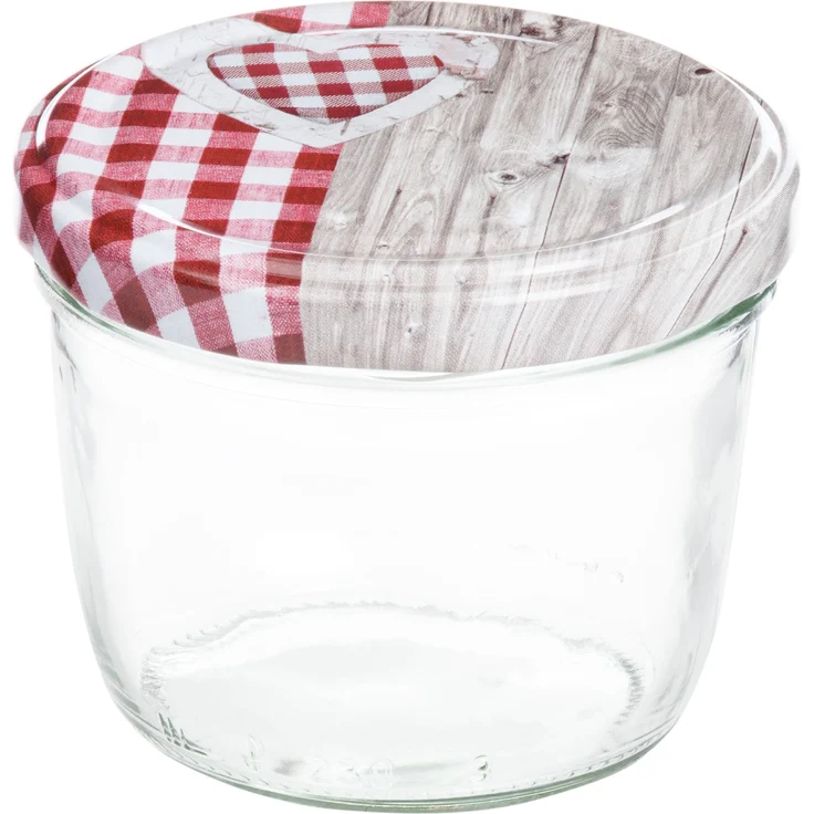 40er Set Sturzglas 230 ml To 82 Holz Herz rot Deckel incl. Diamant Gelierzauber Rezeptheft – Bild 2