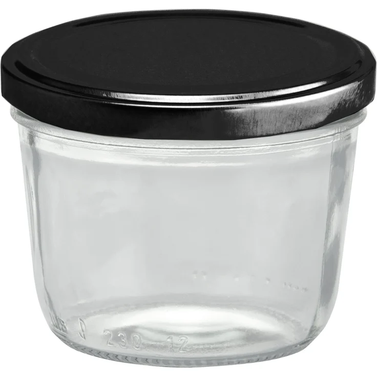 40er Set Sturzglas 230 ml mit schwarzem Deckel inkl. Diamant Gelierzauber Rezeptheft – Bild 2
