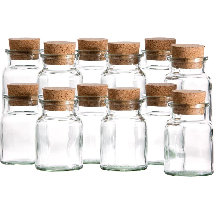 12er Set Gewürzgläser 150ml + Korken, Aufbewahrung von Tee, Kräutern & Gewürzen – Bild 2