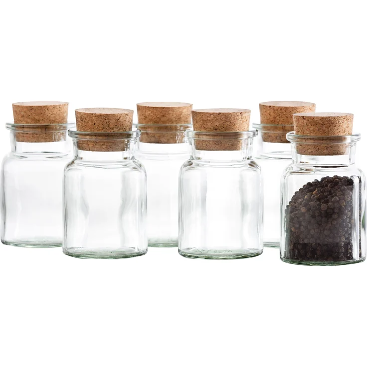 12er Set Gewürzgläser 150ml + Korken, Aufbewahrung von Tee, Kräutern & Gewürzen – Bild 3