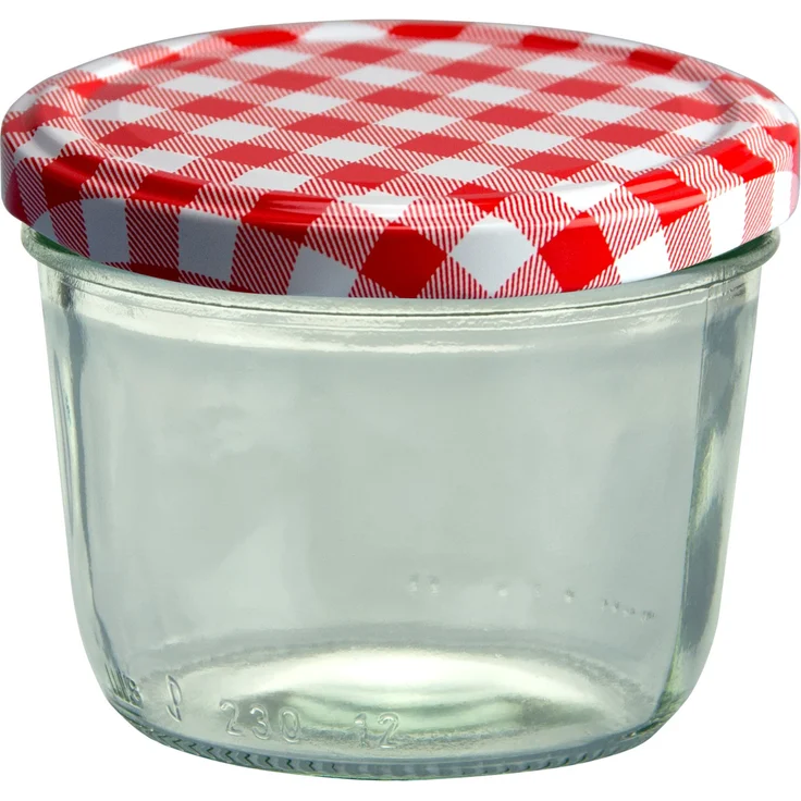 CAPCRO 25er Set Sturzglas 230 ml Marmeladenglas Einmachglas Einweckglas To 82 rot karierter Deckel – Bild 2