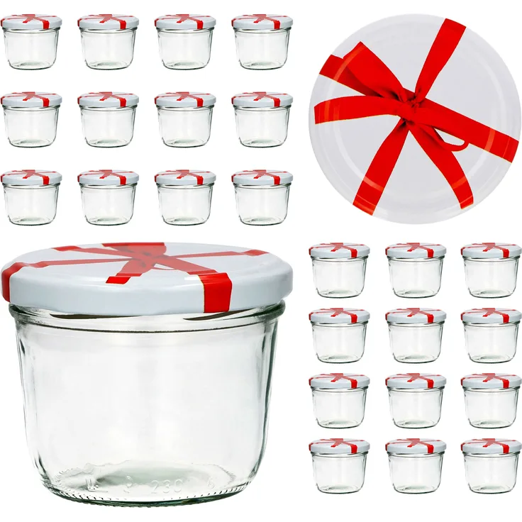 CAPCRO 25er Set Sturzglas 230 ml To 82 Schleifendekor Deckel