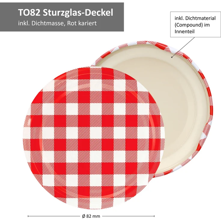 12er Set Einmachglas 720 ml Deckel Rot Weiß Kariert Einkochgläser Vorratsglas Glas Aufbewahrung – Bild 4