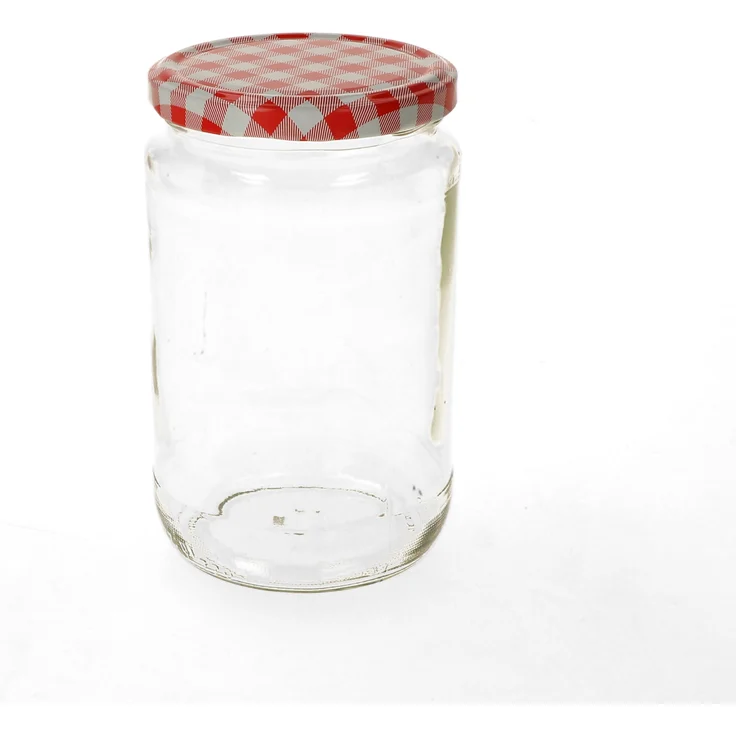12er Set Einmachglas 720 ml Deckel Rot Weiß Kariert Einkochgläser Vorratsglas Glas Aufbewahrung – Bild 2