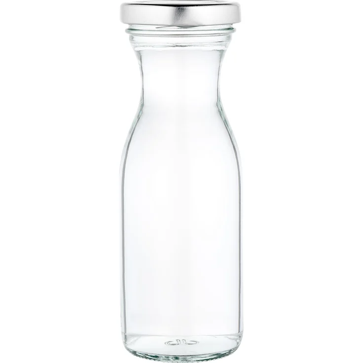 6er Set Milchflaschen 250ml Twist-Off Deckel TO53 silber Karaffe Vorratsglas Flasche Aufbewahrung – Bild 4