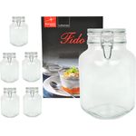 6er Set Einmachglas Bügelverschluss Original Fido 3,0L Vorratsgläser incl. Bormioli Rezeptheft