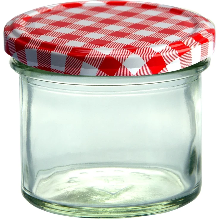 50er Set Sturzglas 125 ml Marmeladenglas Einmachglas To 66 rot karierter Deckel incl. Rezeptheft – Bild 2