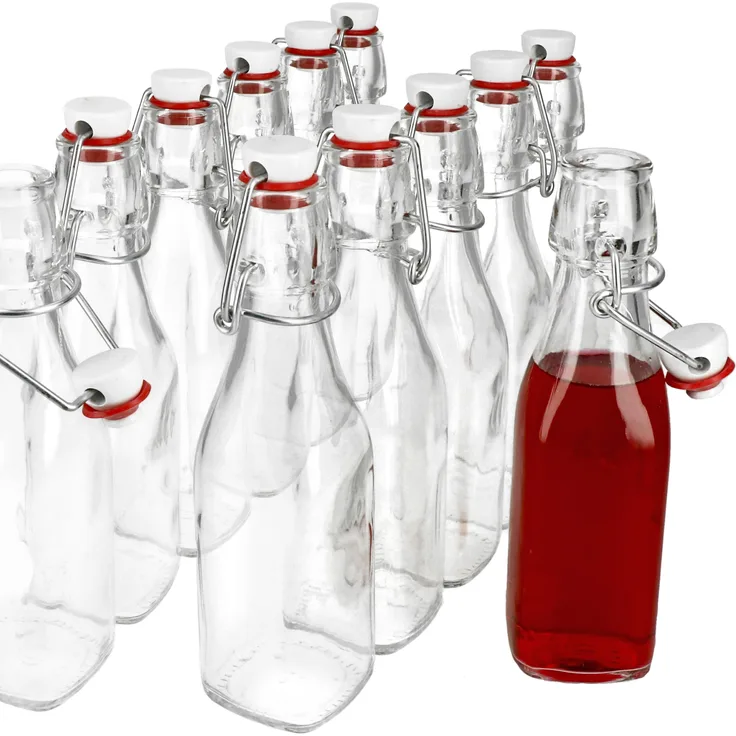 12er Set Glasflaschen Serie Swing mit Bügelverschluss 0,25 Liter