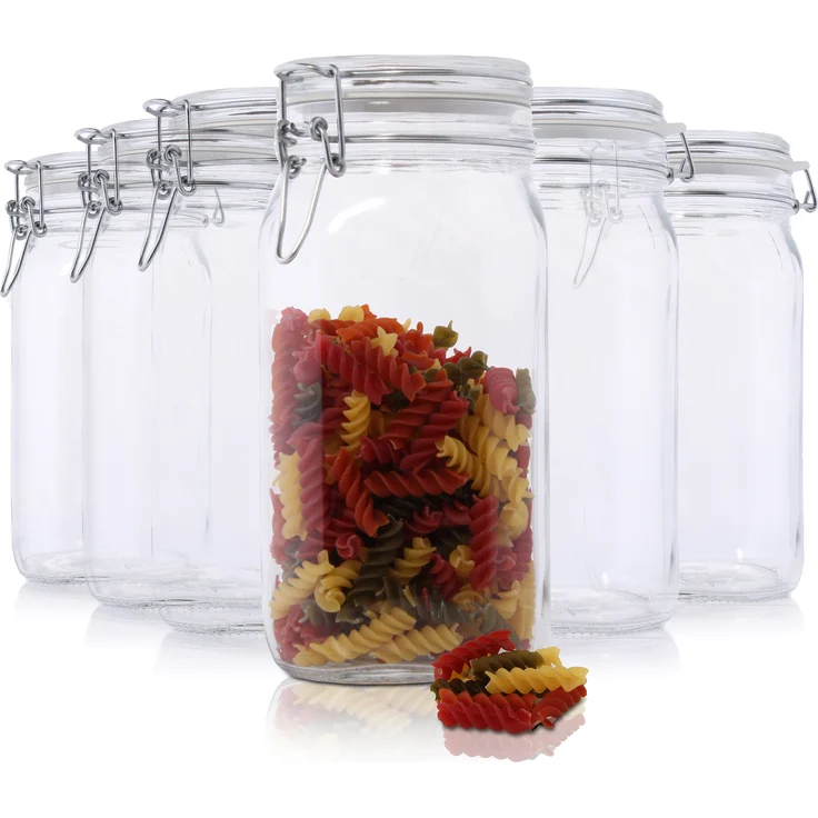 6er Set Einmachglas Bügelverschluss Original Fido 1,5L Vorratsgläser incl. Bormioli Rezeptheft – Bild 2