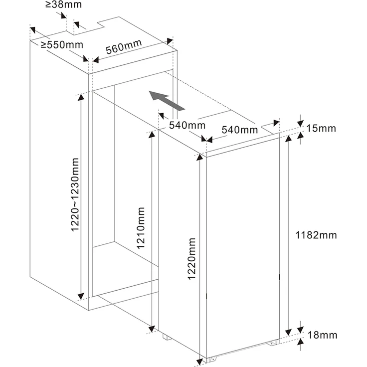 PKM KS 215.0EB2 Kühlschrank, Einbau, weiß, NoFrost, Breite 54 cm, Energieklasse F – Bild 5