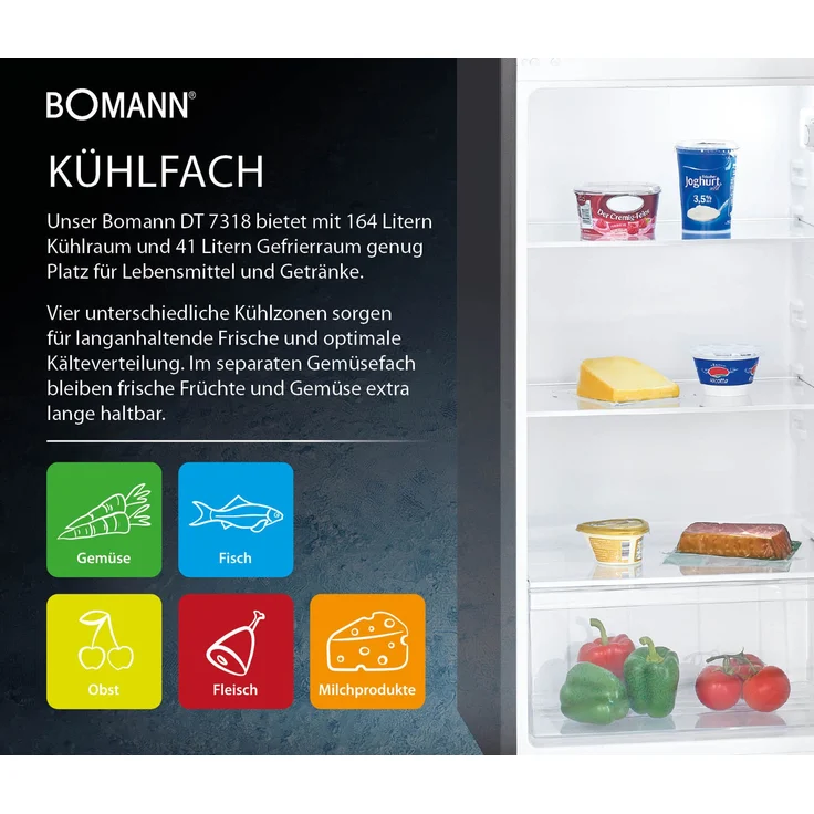 Bomann DT 7318.1 Kühl-Gefrierkombination, Breite 55 cm, Energieklasse E – Bild 8