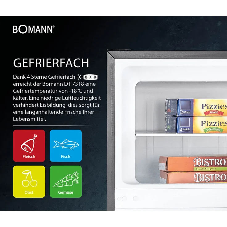 Bomann DT 7318.1 Kühl-Gefrierkombination, Breite 55 cm, Energieklasse E – Bild 7