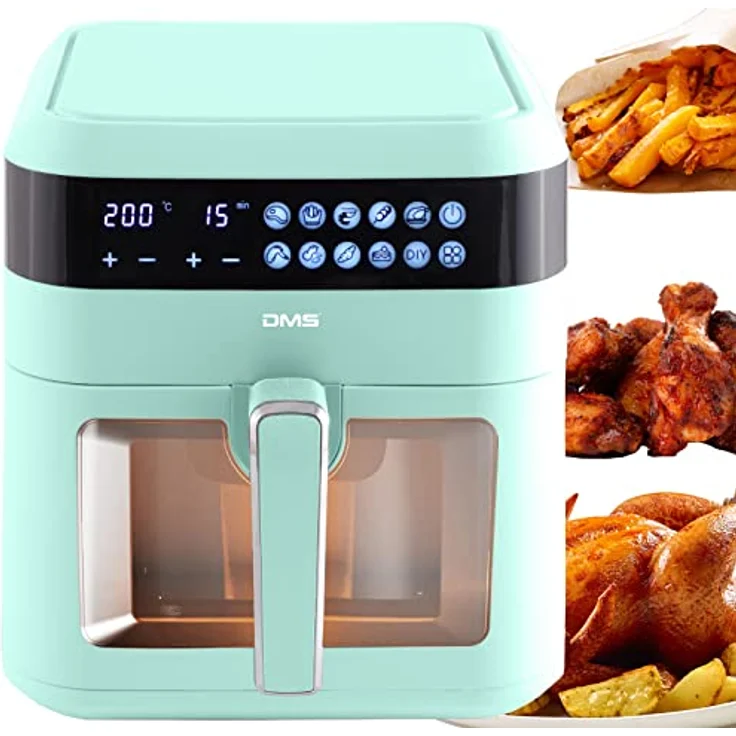 DMS XXXL 7 Liter Heißluftfritteuse | fettfrei und ohne Öl | 10 Programmen | digitales Touch Display | Timer | HFG-7 (Green) – Bild 2
