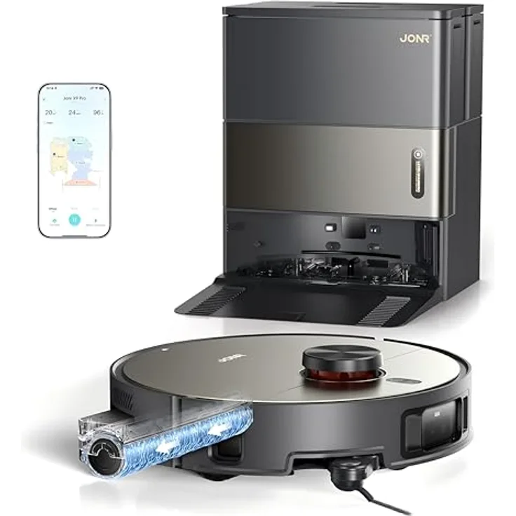 JONR X9 PRO Roller Wischwalze Saugroboter mit 20000 Pa Saugkraft, Selbstreinigung, Wischfunktion und KI-Hindernisvermeidung