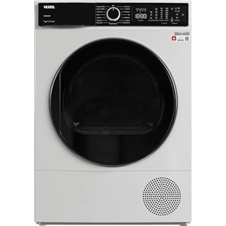 Vestel TDI 89302 WIFI Wärmepumpentrockner, 8 kg, Energieeffizienzklasse C, Pearl Drum, 15 Programme, WLAN-Steuerung, Kindersicherung, Weiß
