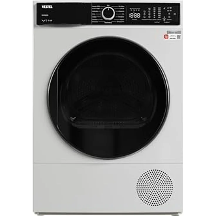 Vestel TDI 89302 WIFI Wärmepumpentrockner, 8 kg, Energieeffizienzklasse C, Pearl Drum, 15 Programme, WLAN-Steuerung, Kindersicherung, Weiß – Bild 1