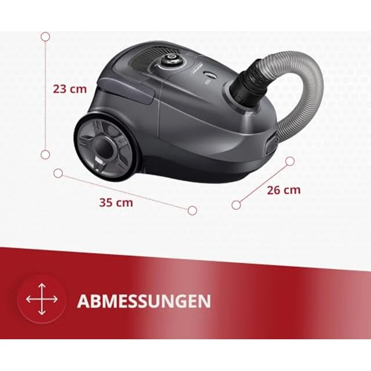 MPM MOD-52 Beutelstaubsauger, 850W mit HEPA Filter, 2L Staubbeutel, Metall Teleskoprohr, 7m Aktionsradius, Saugkraftregulierung – Bild 7