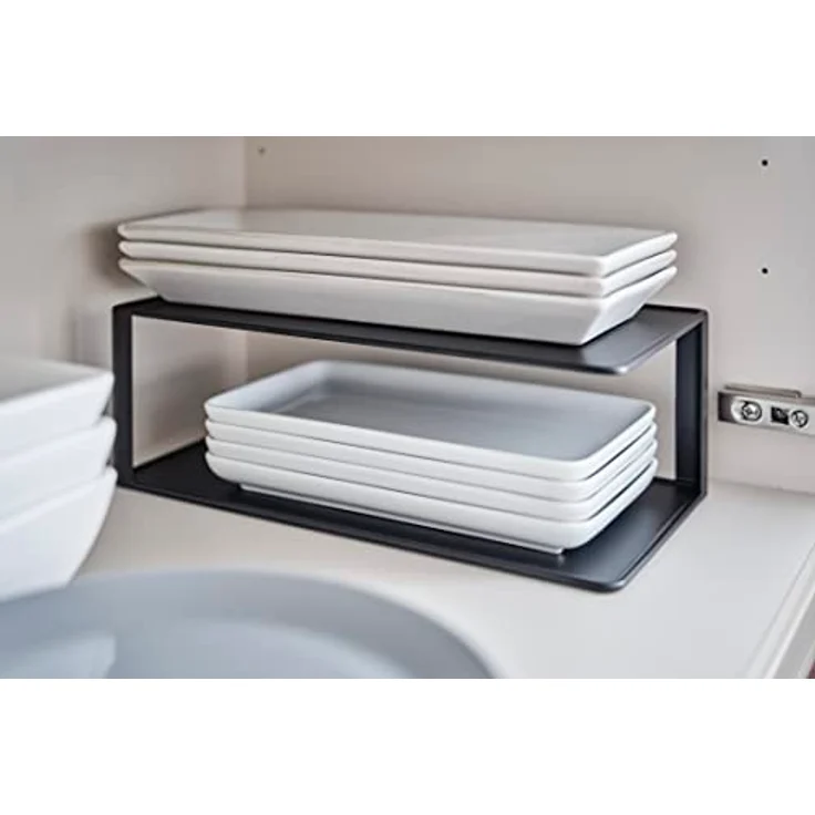 YAMAZAKI 5642 Long Dish Storage Rack, 2 Tiers, Black, Approx. W 11.8 x D 5.9 x H 3.9 inches (30 x 15 x 10 cm), Tower, Dish Rack, Dish Storage – Bild 3