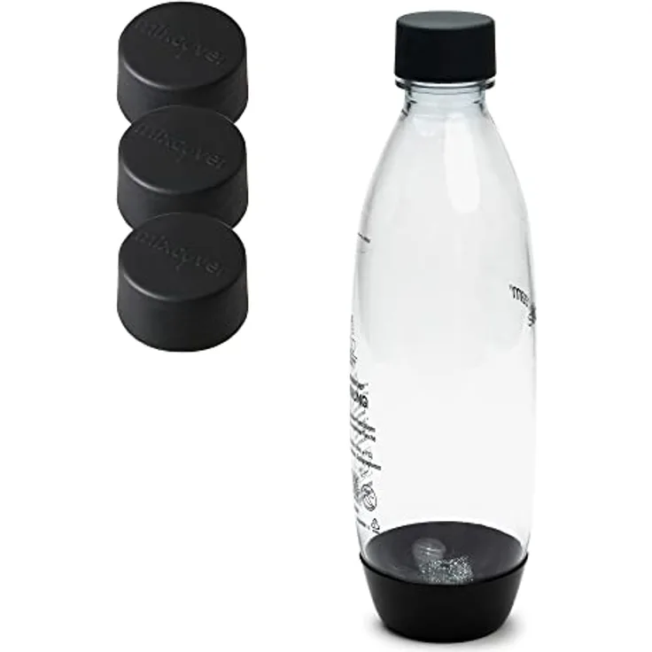 mixcover Ersatzdeckel für SodaStream Plastikflaschen, 3er Set, lebensmittelecht und spülmaschinengeeignet