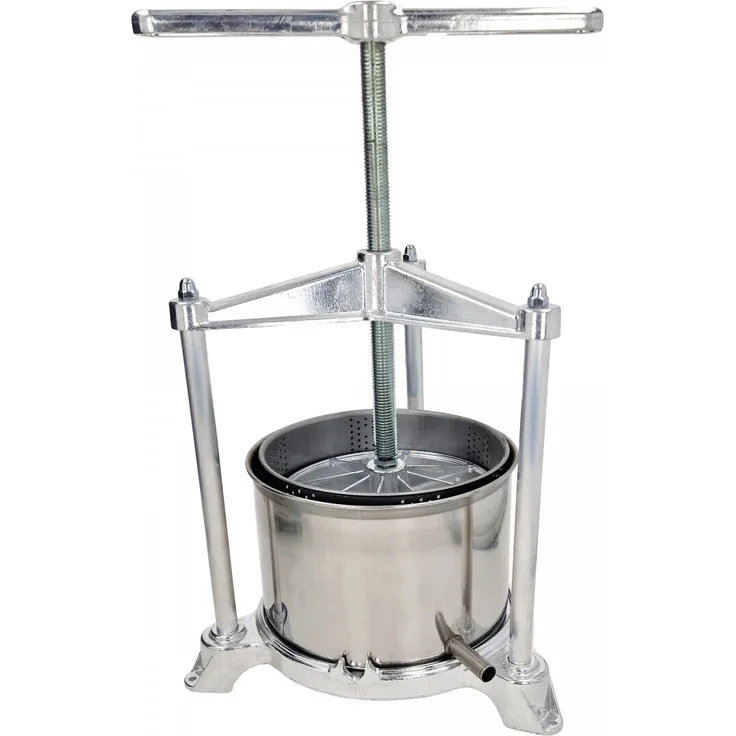 ich-zapfe Maxi Fruchtpresse 5L, Saftpresse mit Edelstahl Doppelkorb und stabiler Konstruktion