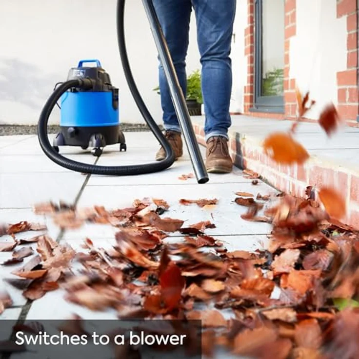 Vacmaster VQ1220PFC, Nass-Trocken- & Waschsauger 1250W mit 20L, integrierter Steckdose und Blasfunktion für Haus, Garage, Auto – Bild 3