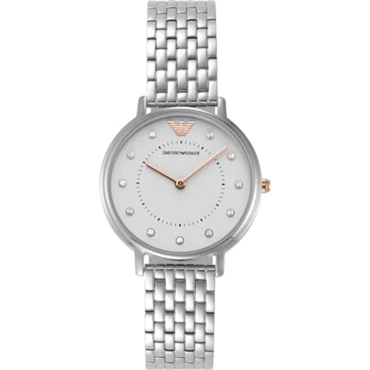 Emporio Armani Damenuhr AR80023, 32mm Gehäuse, 2-Zeiger-Werk Edelstahl silberfarben – Bild 1