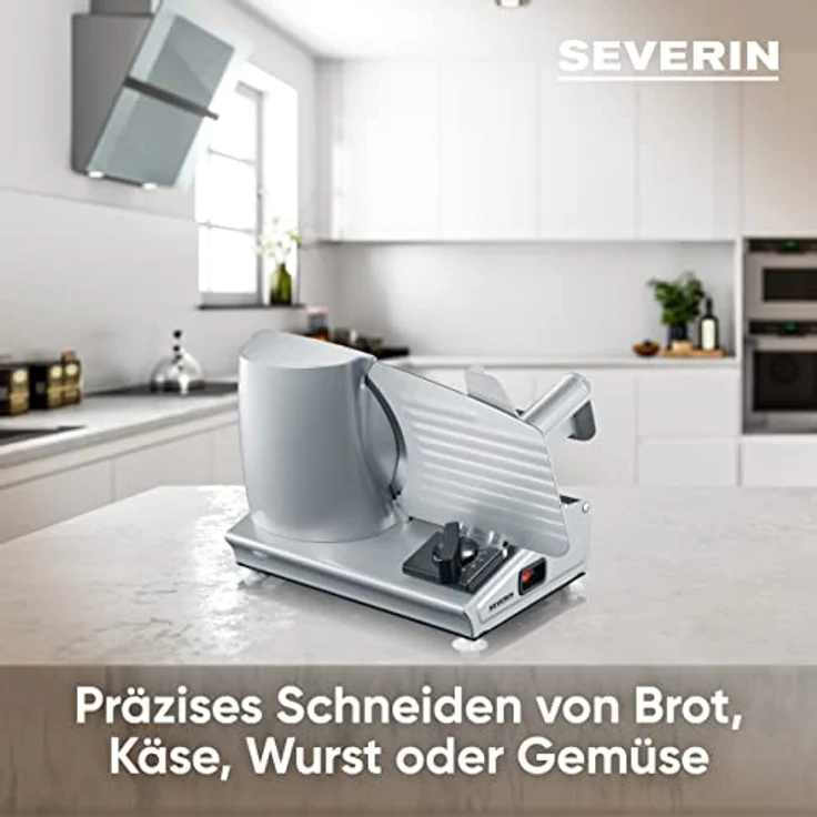 SEVERIN AS 3915 Allesschneider (180 W, Inkl. Schinkenmesser, Edelstahlmesser) silber – Bild 3