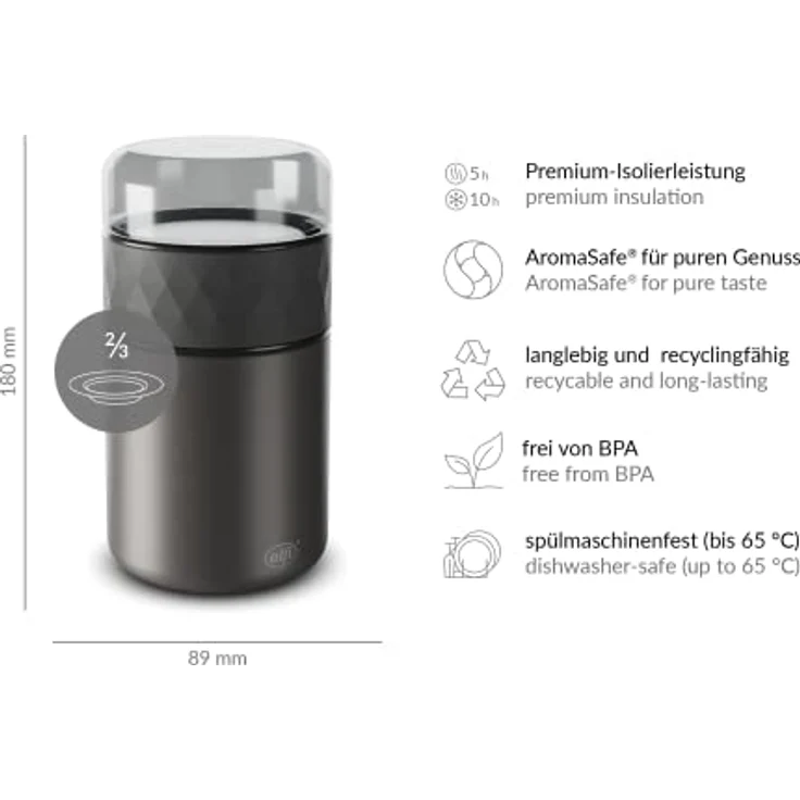 Alfi Isolierspeisegefäß Endless Caviar Black 0,5L 5667.233.050 – Bild 7