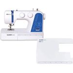 GLAESERhome mia300 Starter Bundle | Nähmaschine mit 24 vorprogrammierten Stichen +Anschiebetisch, kompakte Größe und LED-Beleuchtung