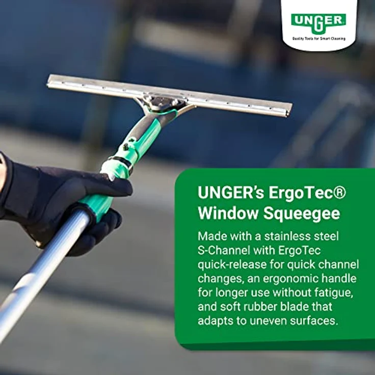 Unger Fensterreiniger ErgoTec Soft (Länge 35 cm, Fensterabzieher, weicher Wischergummi, ideal für kalte Temperaturen) ES350 – Bild 6
