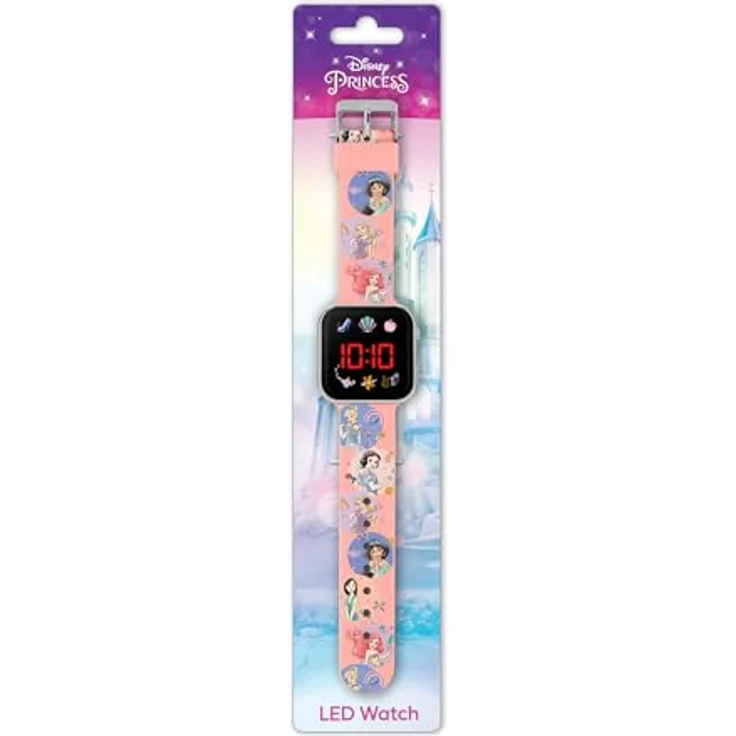 Disney Princess PN4398, Mädchen Armbanduhr mit pinkem Silikonarmband und LED-Display – Bild 4