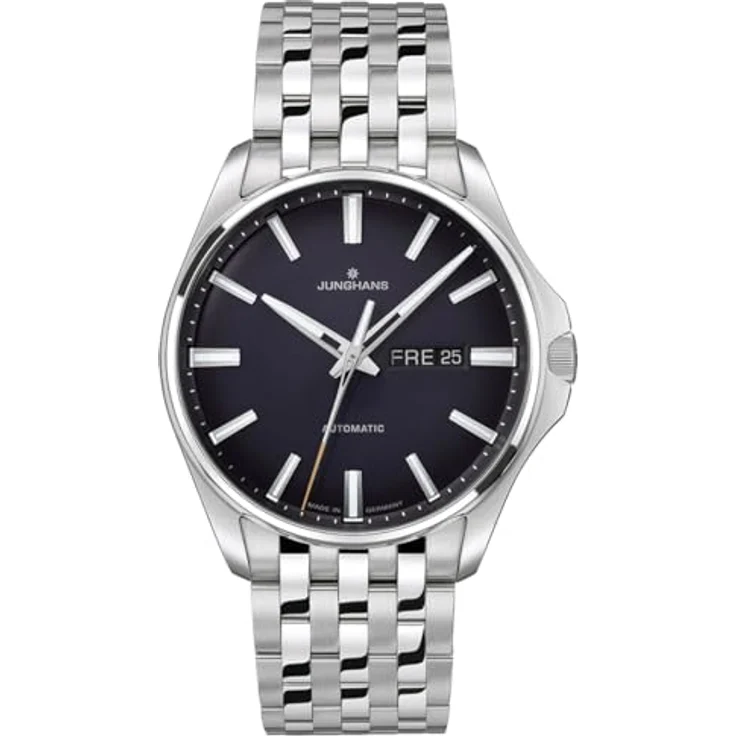 JUNGHANS Herrenuhr Automatik Meister S Stahl/Dunkelblau 27/4411.44, Edelstahl silber, blau, Antireflex-Saphir-Uhrglas – Bild 1