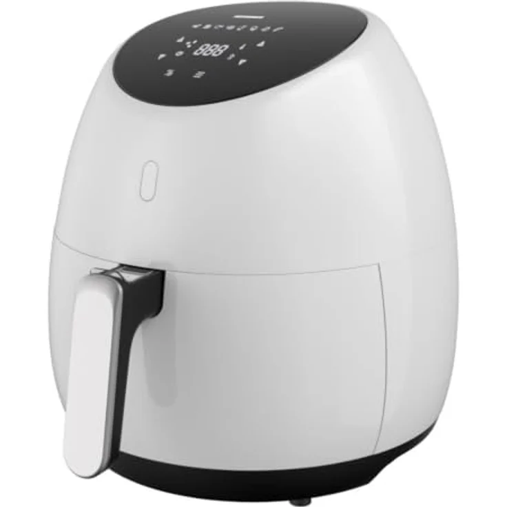 Heinner HAF-B2000WH, Heißluftfritteuse mit 5 l Fassungsvermögen, 80 °C bis 200 °C Temperaturbereich, 2000 Watt, weiß, Touch-Display – Bild 1