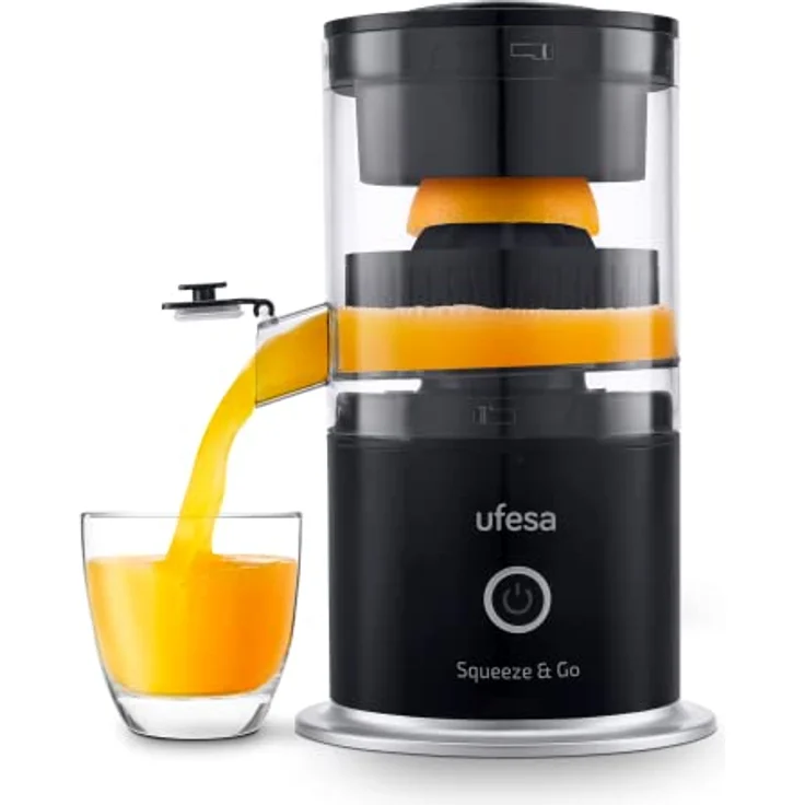 Ufesa Squeeze & Go, Zitruspresse Elektrisch mit USB-C wiederaufladbar, Tragbares, Orangenpresse, Zitronenpresse, Limettenpresse, 1500mAh Akku, 220 ml, BPA-frei – Bild 1