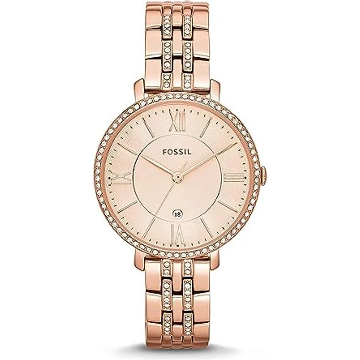 Fossil Damenuhr Jacqueline, Quarzwerk, 36mm Rose Gold Edelstahlgehäuse mit Edelstahlarmband, ES3546 – Bild 1