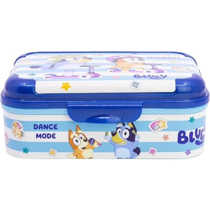 Storline Bluey Brotdose, bruchsichere Lunchbox für Kinder mit Deckel, bunt, 17 × 13,5 × 6,2 cm – Bild 3